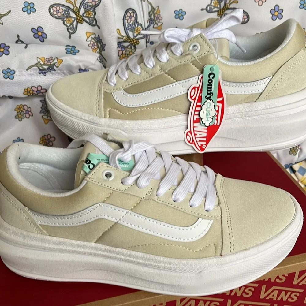 Vans WMNS Old Skool Over Sand/White VN0A705E1NF Platforms Sneakers